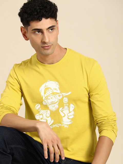 Being Human Men Graphic & Brand Logo Print Pure Cotton T-shirt