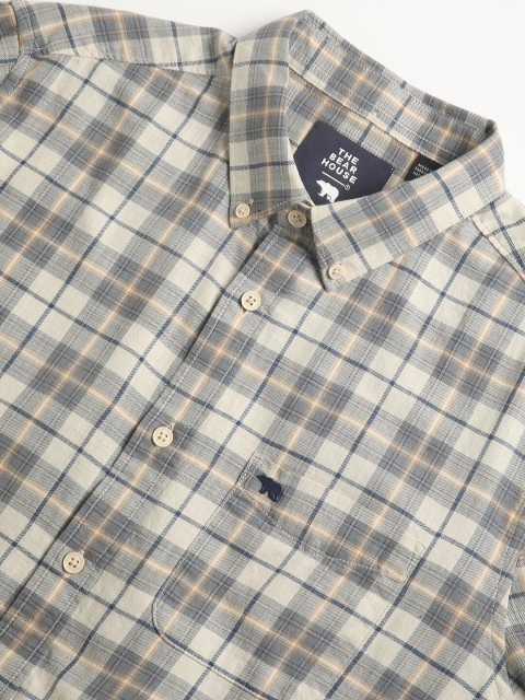 THE BEAR HOUSE Checked Slim Fit Pure Cotton Shirt - Image 2