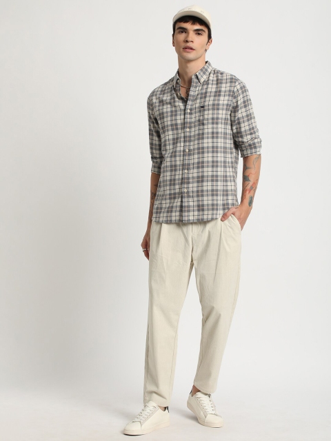 THE BEAR HOUSE Checked Slim Fit Pure Cotton Shirt - Image 5
