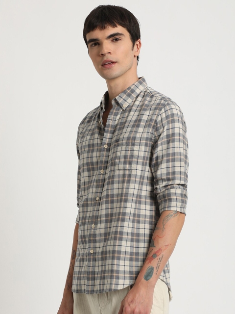 THE BEAR HOUSE Checked Slim Fit Pure Cotton Shirt - Image 3
