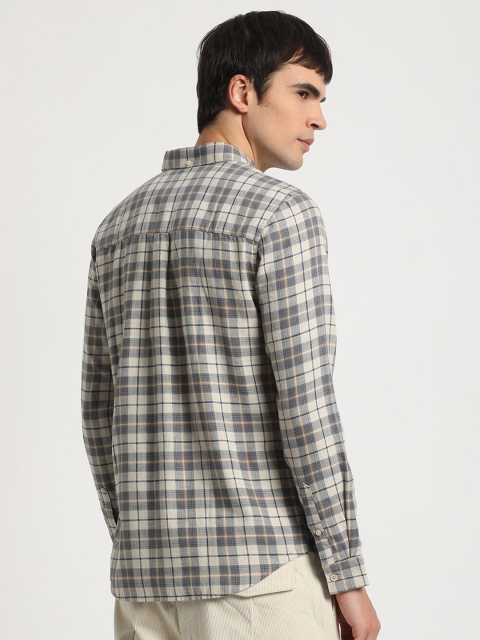 THE BEAR HOUSE Checked Slim Fit Pure Cotton Shirt - Image 4
