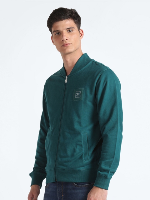 Flying Machine Mock Collar Pure Cotton Front-Open Sweatshirt - Image 3