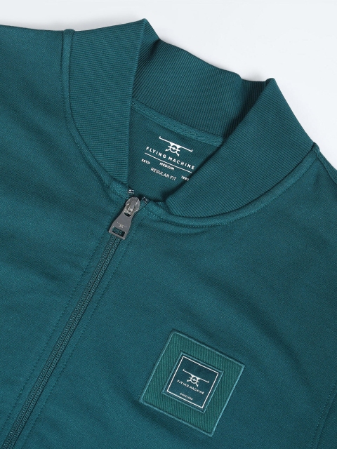 Flying Machine Mock Collar Pure Cotton Front-Open Sweatshirt - Image 7