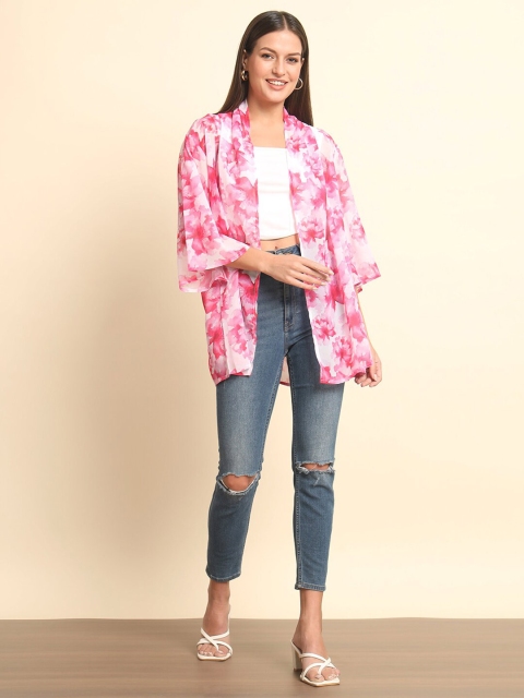 Trend Arrest Floral Printed Open Front Shrug - Image 5