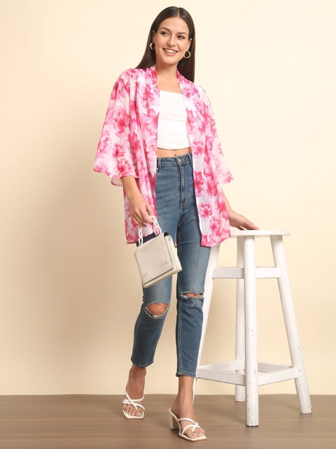 Trend Arrest Floral Printed Open Front Shrug - Image 6