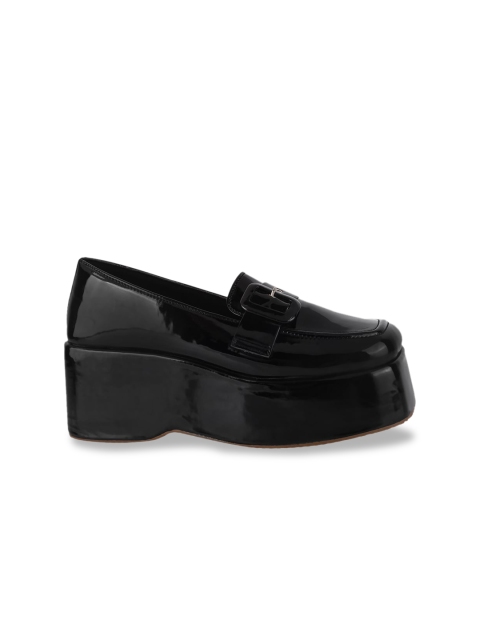Shoetopia Square Toe Buckle Detail Flatform Pumps - Image 4