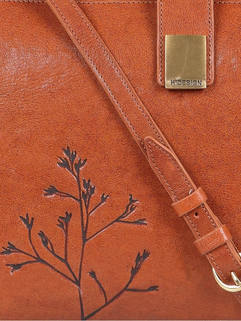 Hidesign Leather Laptop Bag With Cut Work - Image 5