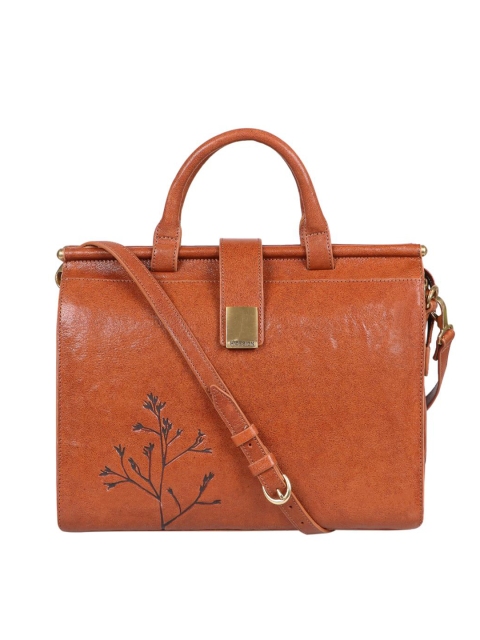 Hidesign Leather Laptop Bag With Cut Work - Image 2