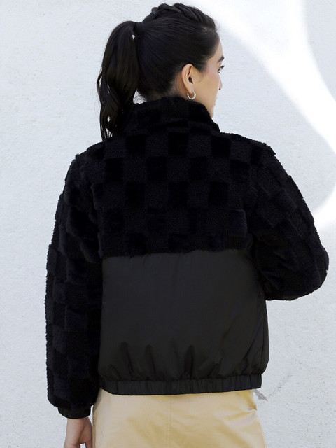 Campus Sutra Black Windcheater Bomber Jacket - Image 4