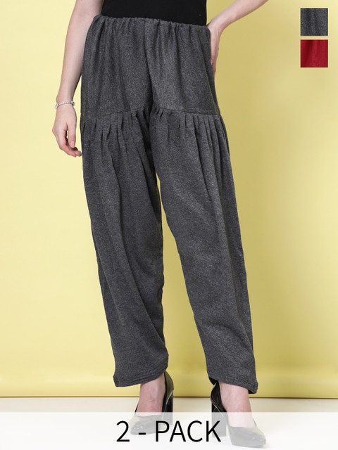 Clora Creation Women Pack Of 2 Woolen Loose-Fit Salwars