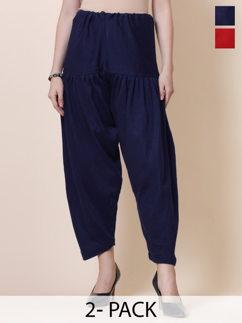 Clora Creation Pack Of 2 Woollen Mid-Rise Loose-Fit Salwar