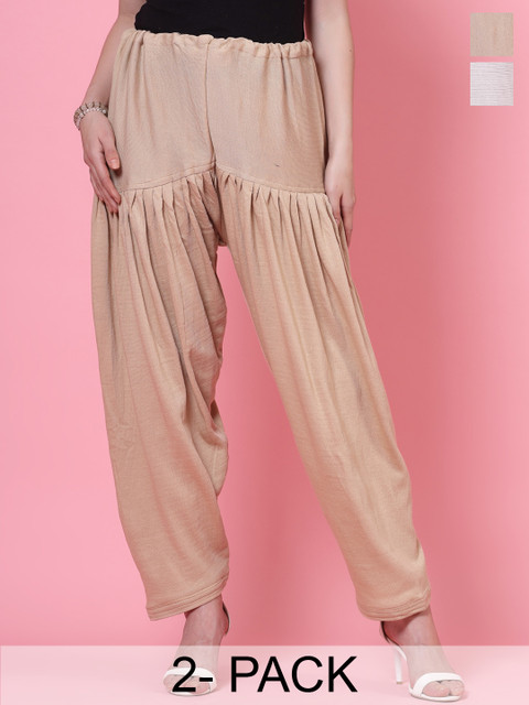 Clora Creation Pack Of 2 Woollen Mid-Rise Loose-Fit Salwar