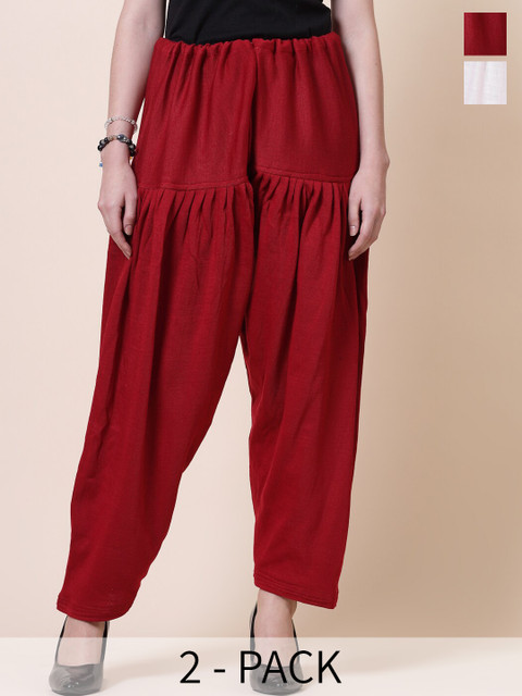 Clora Creation Women Pack Of 2 Woolen Loose-Fit Salwars