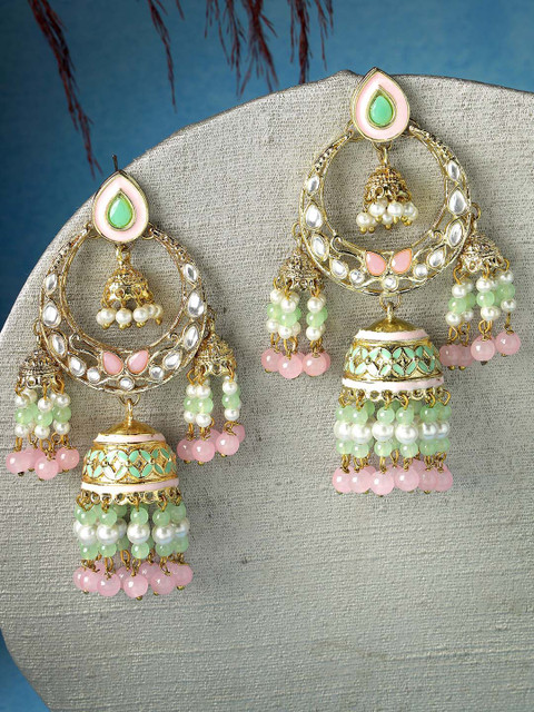 KARATCART Gold Plated Jhumkas Earrings