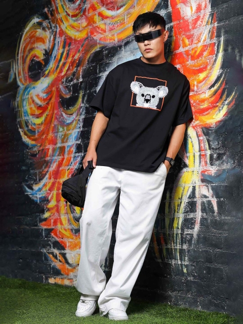 House of Koala Graphic Printed Drop Shoulder Oversized T-Shirt - Image 5