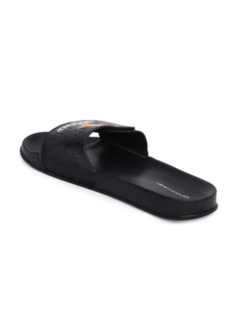 Bewakoof Men Black & Orange Whatever Garfield Printed Sliders - Image 3