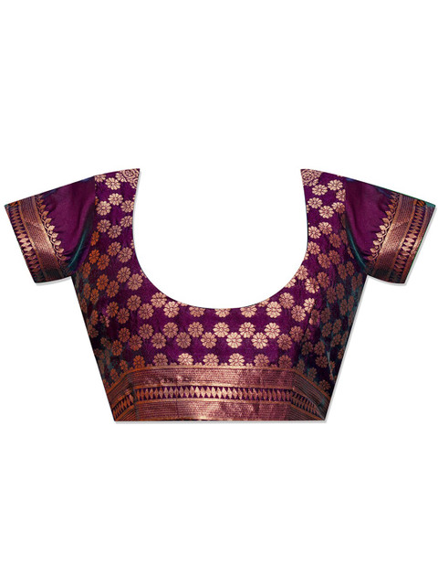 Anouk Ethnic Motifs Woven Design Banarasi Saree - Image 6