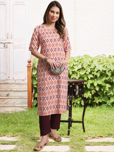 arangya Selection Of 2 Ethnic Motifs Printed Regular Kurta Set - Image 6