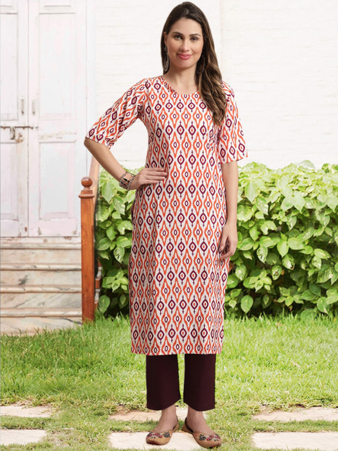 arangya Selection Of 2 Ethnic Motifs Printed Regular Kurta Set - Image 2