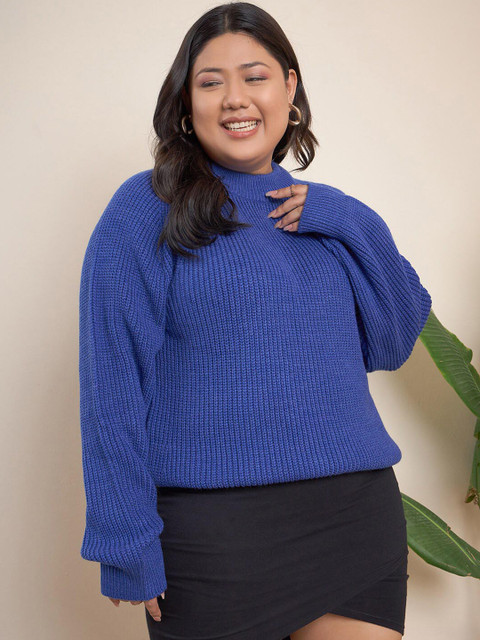 CURVY STREET Plus Size Ribbed Acrylic Pullover