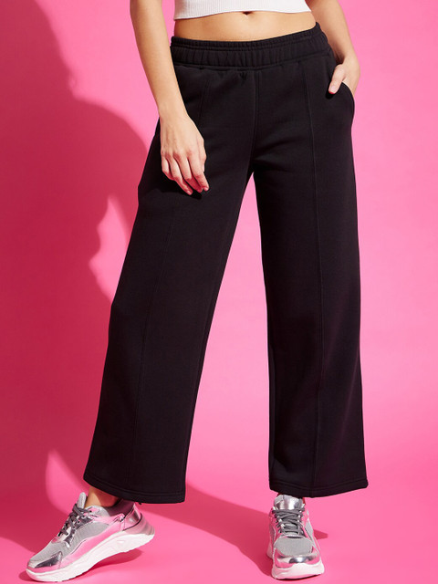 98 Degree North Women Straight Fit Fleece Track Pants