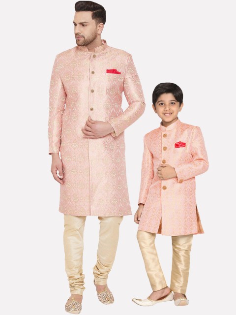 VASTRAMAY Woven-Design Sherwani Set