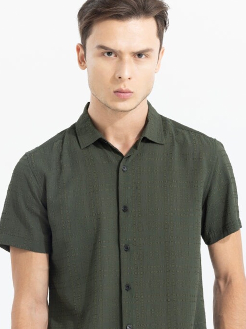 Snitch Green Classic Slim Fit Casual Shirt - Image 2