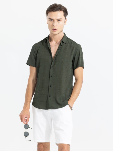 Snitch Green Classic Slim Fit Casual Shirt - Image 6