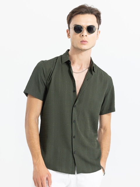 Snitch Green Classic Slim Fit Casual Shirt - Image 5