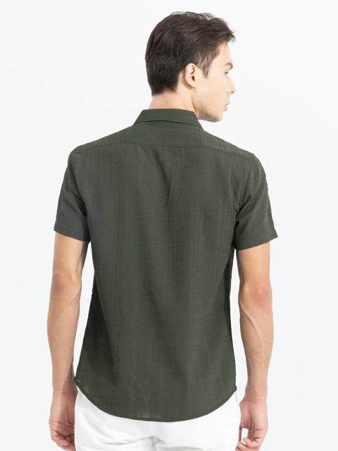Snitch Green Classic Slim Fit Casual Shirt - Image 4