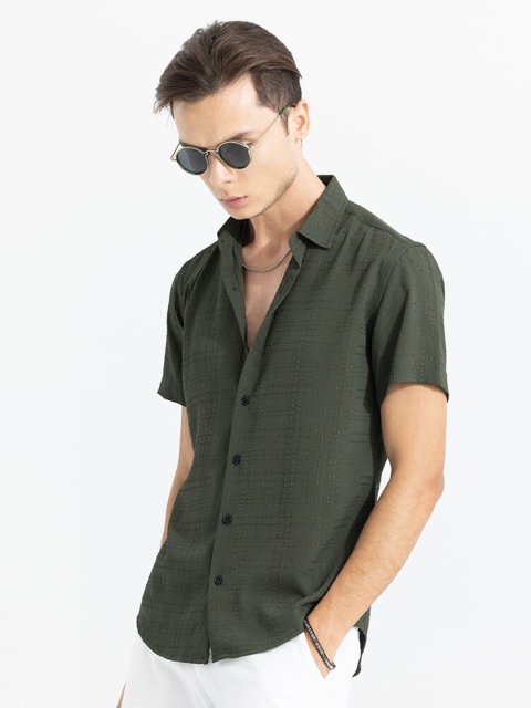 Snitch Green Classic Slim Fit Casual Shirt - Image 3