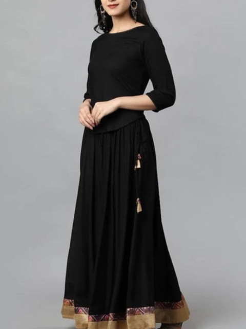 Mera Rang Solid Round Neck Top - Image 5