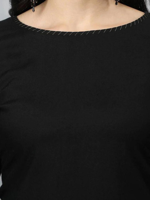 Mera Rang Solid Round Neck Top - Image 2