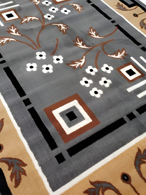 Asad Emporium Rugs Grey Floral Anti Skid Carpet - Image 2