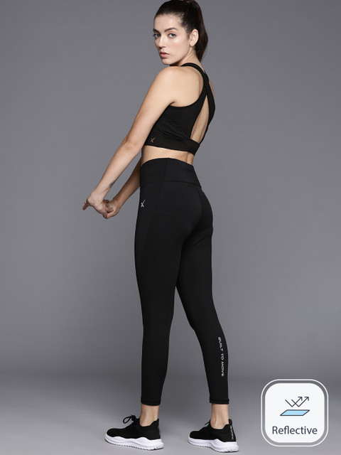 HRX by Hrithik Roshan Cropped Running Tights with Reflective Detail