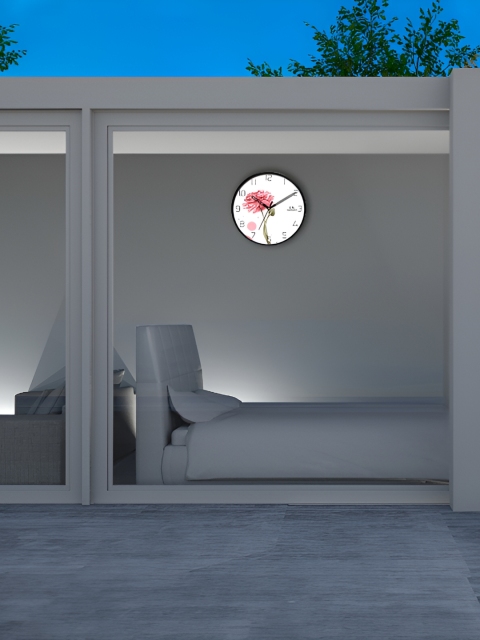 IIK COLLECTION Black & White Printed Round Contemporary Wall Clock - Image 2