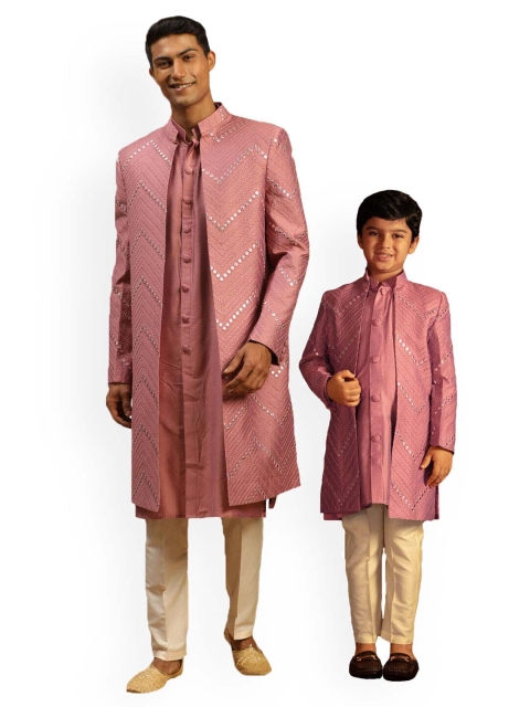 VASTRAMAY Self-Design Sherwani Set