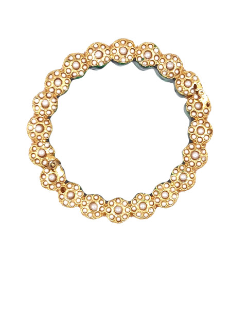 Anouk Gold-Plated Rajasthani Pearl Beaded Bangle - Image 3