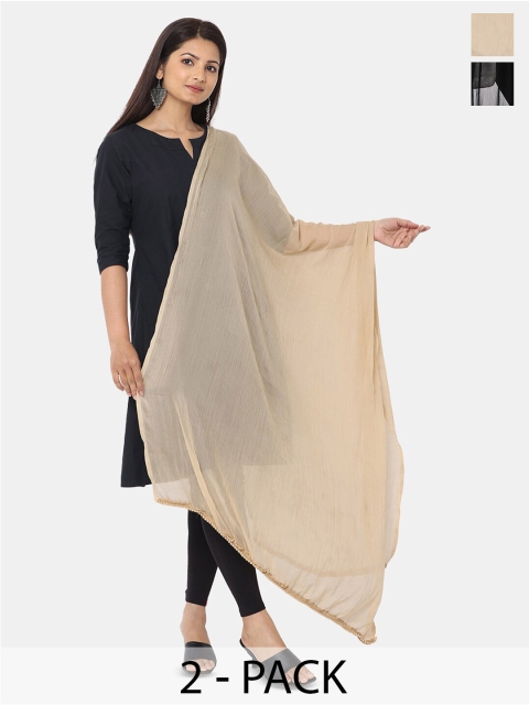 HELLA FASHIONS Pack Of 2 Chiffon Dupatta