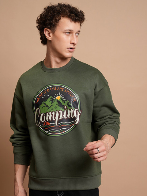 HIGHLANDER Typography Printed Pullover Sweatshirt