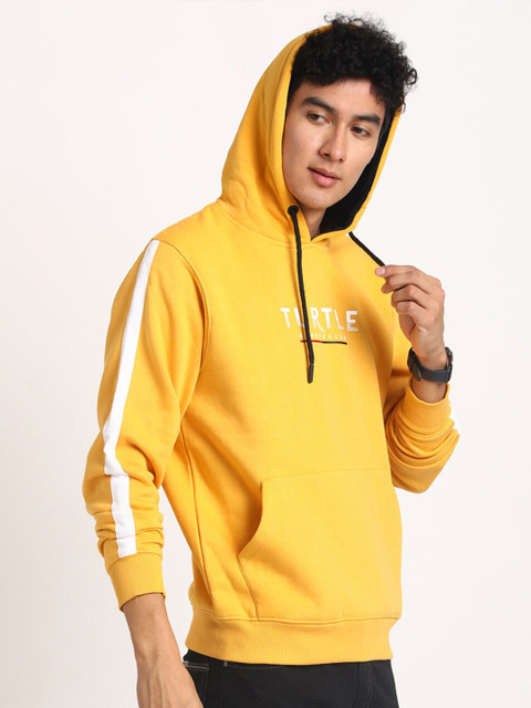 Turtle Typography Printed Hooded Cotton Sweatshirt - Image 3