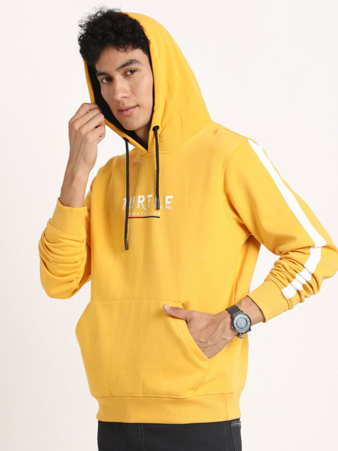 Turtle Typography Printed Hooded Cotton Sweatshirt - Image 4