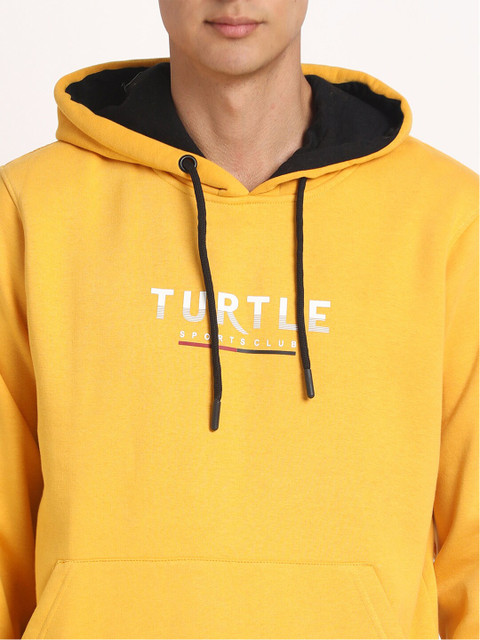 Turtle Typography Printed Hooded Cotton Sweatshirt - Image 2