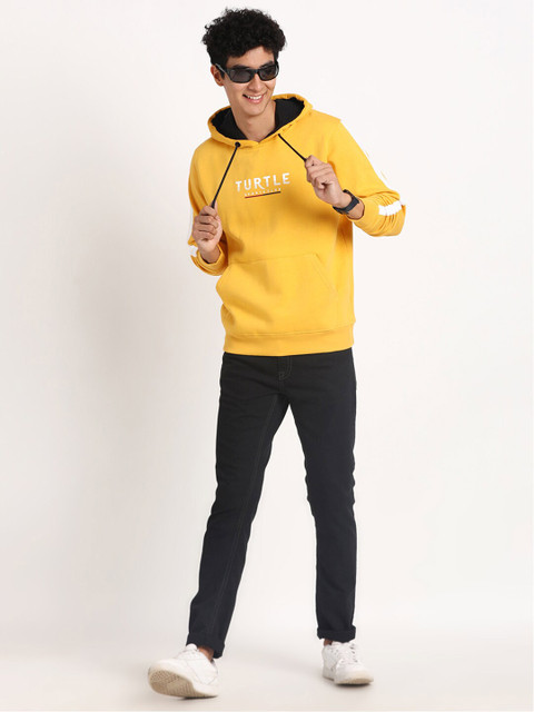 Turtle Typography Printed Hooded Cotton Sweatshirt - Image 6
