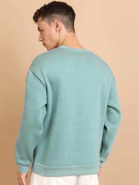 HIGHLANDER Blue Relaxed Fit Typography Printed Pullover Sweatshirt - Image 5