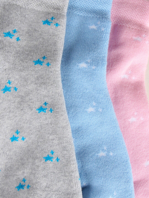 Bonjour Women Pack Of 3 Assorted Patterned Cotton Ankle Length Sports Socks - Image 5
