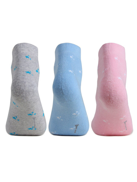 Bonjour Women Pack Of 3 Assorted Patterned Cotton Ankle Length Sports Socks - Image 4