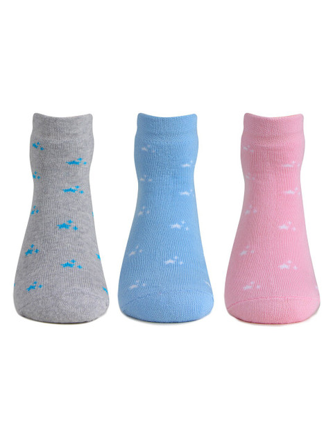 Bonjour Women Pack Of 3 Assorted Patterned Cotton Ankle Length Sports Socks - Image 2
