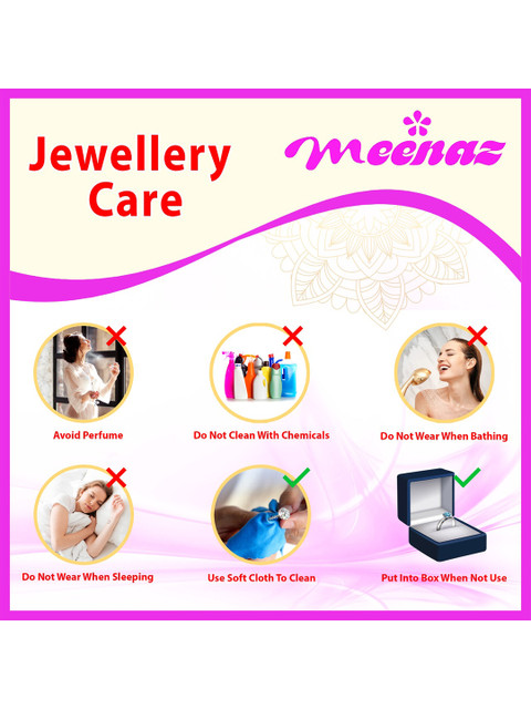 MEENAZ Gold-Plated Dome Shaped Beaded Jhumkas - Image 4