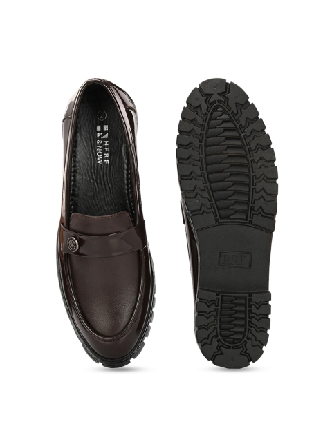 HERE&NOW Men Coffee Brown Formal Penny Loafers - Image 5